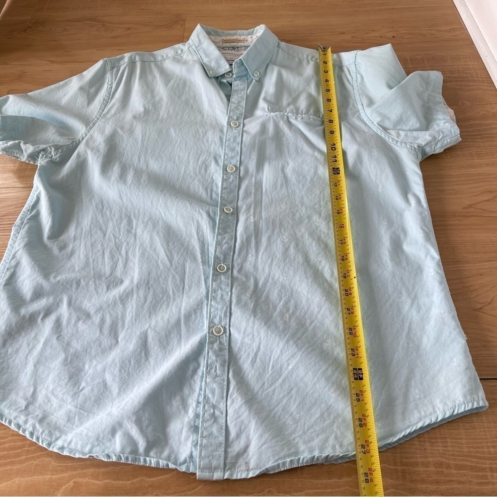 Denim & Flower Ricky Singh Cotton Anchor Print Short Sleeve Button Down Shirt - Picture 10 of 11